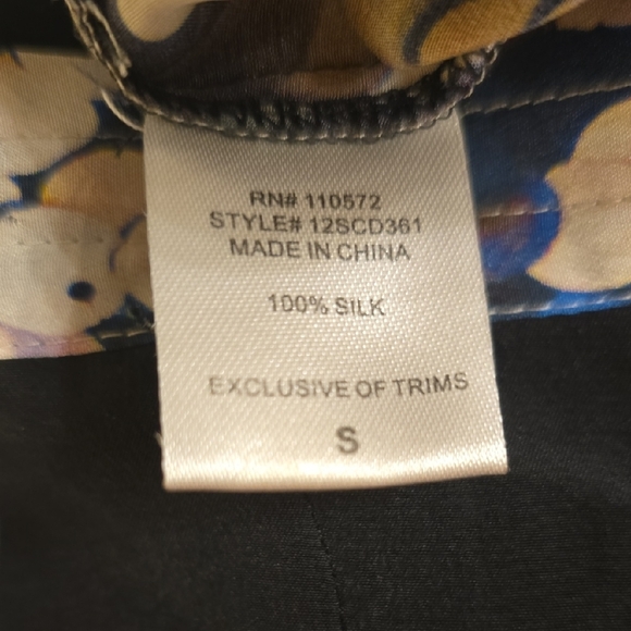 Twelfth Street by Cynthia Vincent Black Silk Pants with Multicolor Side Stripes - Picture 3 of 12